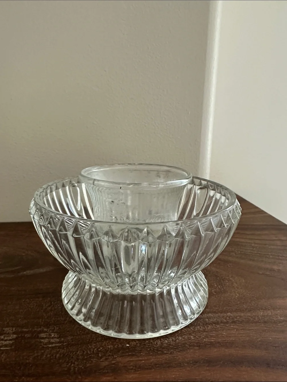 Vintage Homco Clear Ribbed Glass Fairy Lamp - 3 pcs (Authentic Mark)